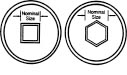 Square and Hexagon type line drawing